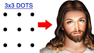 Turn 9 dots into Lord Jesus Christ drawing easy - How to draw lord jesus drawing easy method