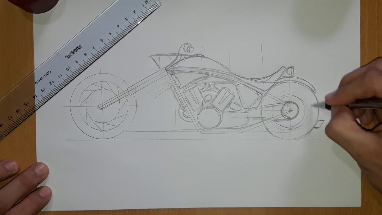 Como dibujar una moto chopper paso a paso - thptnganamst.edu.vn