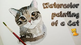 watercolor easy cat beginners
