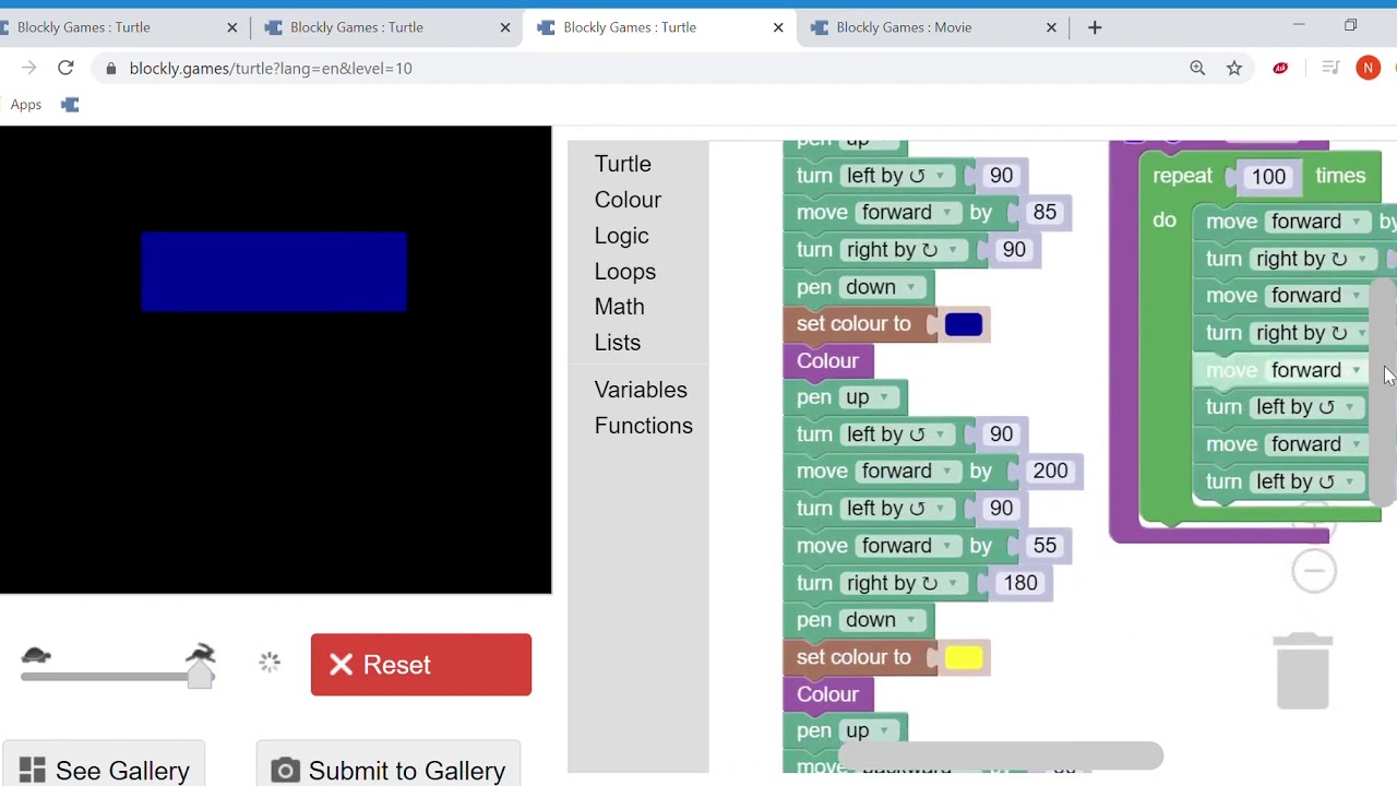 Blocky Games Turtle Level 10 FLAG Ukraine - YouTube