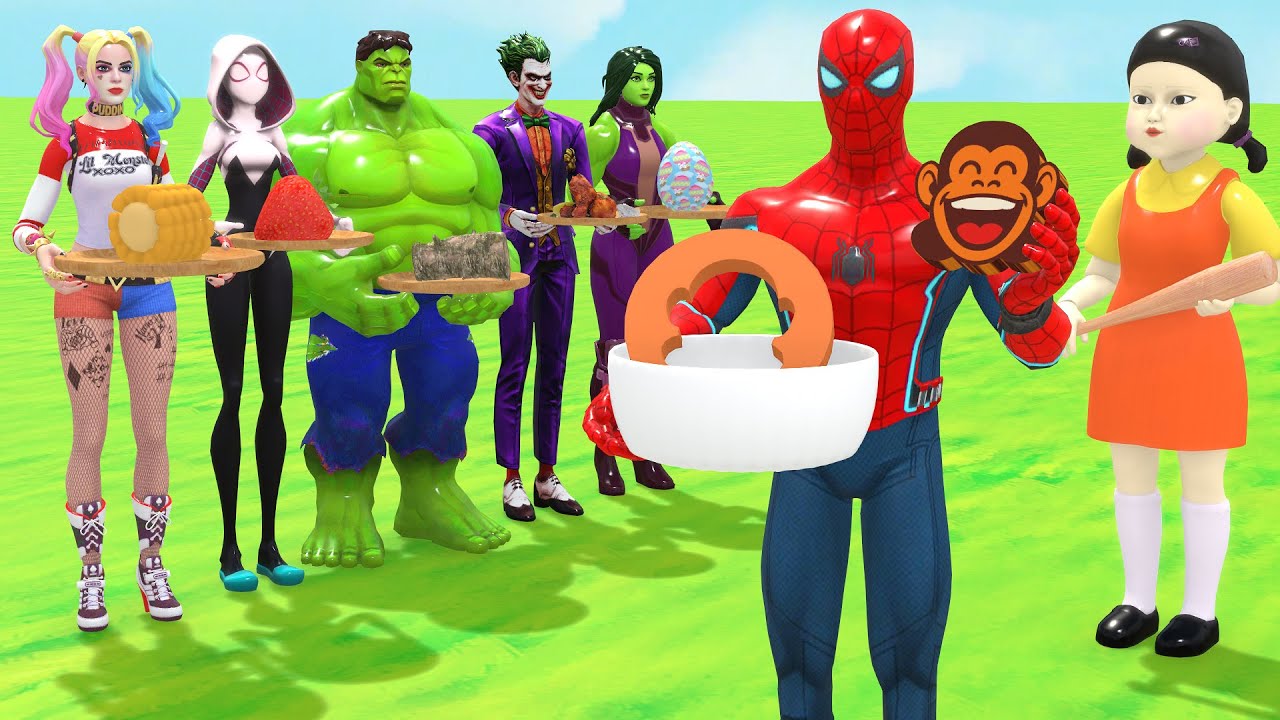 Super Hero 3D Funny Game Food Choice Challenge with Superheroes!