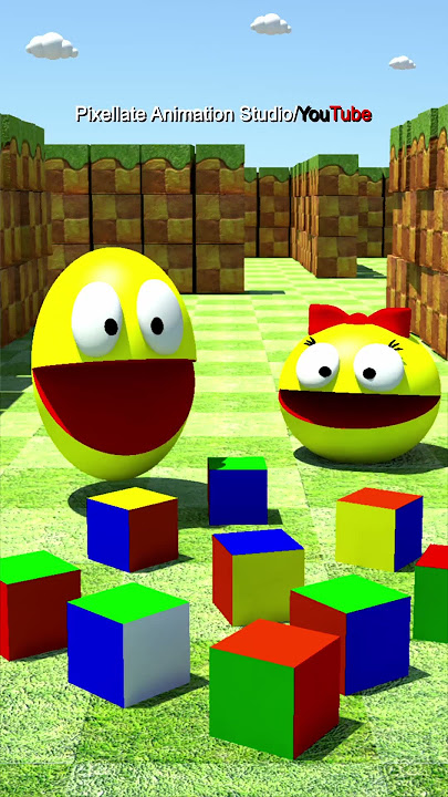 🟥🟩🟦  When I play whit colorful cubes #pacman #shorts @Hydemagician @SurpriseLand