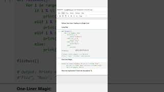 Python One-Liner: FizzBuzz in a Single Line! 🔥🎉 #PythonTips #CodingShorts