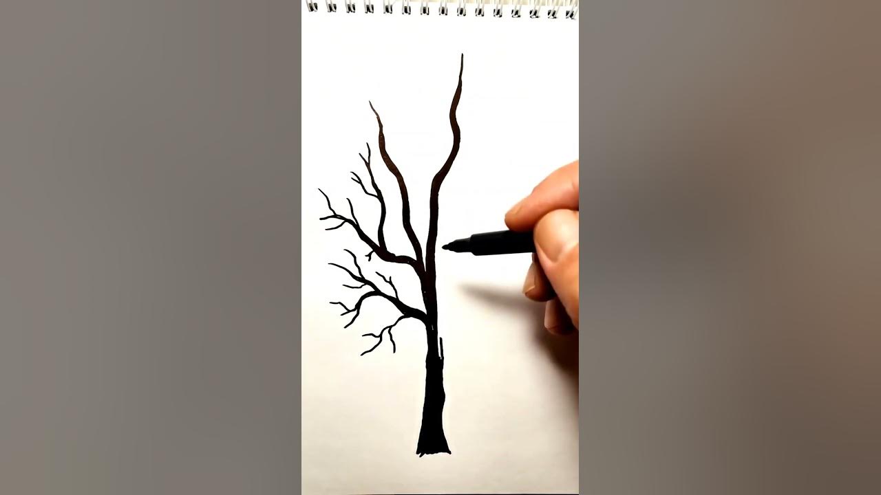 How to Draw Dead Tree Easy Simple Tutorial Art Illustration Idea part 7