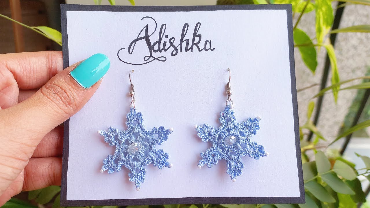Crochet Snowflake Earrings | Easy Step by Step Tutorial | How to make in JUST 10 MINS | Beautiful