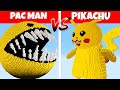 MINECRAFT PAC-MAN VS PIKACHU BATTLE EVOLUTION FROM NOOB TO PRO BUILDING! POKEMON GO MINECRAFT