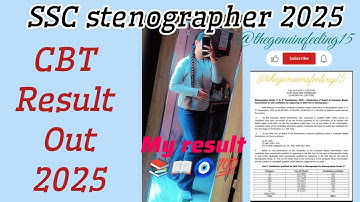 ssc stenographer cbt result out 2025|I got selected or not🤫|The wait is over|exam preparation💯📚📖
