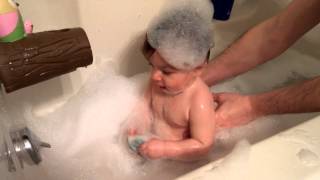 Alice's first bubble bath