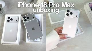iPhone 18 Pro Max Aesthetic Unboxing (Silver)  accessories + setup + camera test