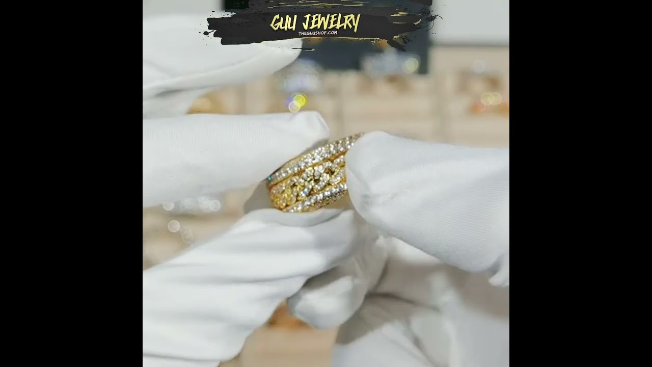 ROTATABLE 5 LAYER ICED CUBAN RING Hip Hop Jewelry Guu