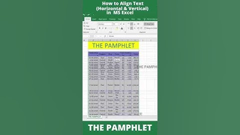Align Text (Horizontal  & Vertical ) Automatically in MS Excel in Tamil