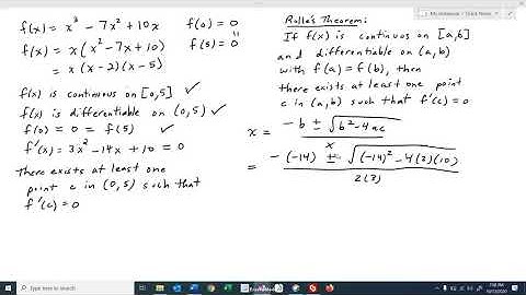 Math 2413 Sec 4.2 (part 2) Applying Rolle