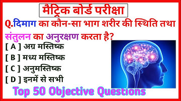 Niyantran evam samanvay class 10th |Control and Coordination class 10 |Top 50 Science Objective