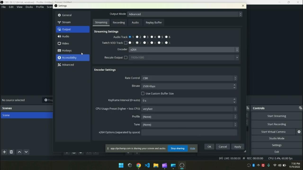 Starting the output failed please check the log for details if you re