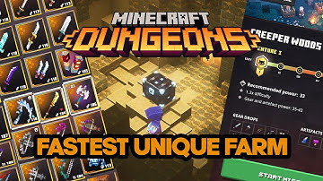 Fastest Way To Farm UNIQUES In Minecraft Dungeons!!