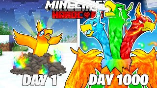 I Survived 1000 Days As An ELEMENTAL PHOENIX in HARDCORE Minecraft! (Full Story)