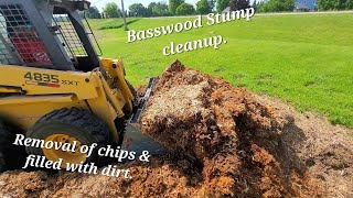 Basswood stump cleanup.