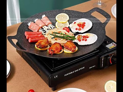 Portable Coating Gas Stove Marble Grill Plate Korean Non Stick BBQ