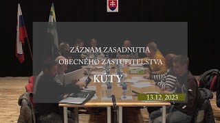 Záznam zasadnutia obecného zastupiteľstva Kúty 13/12/2023