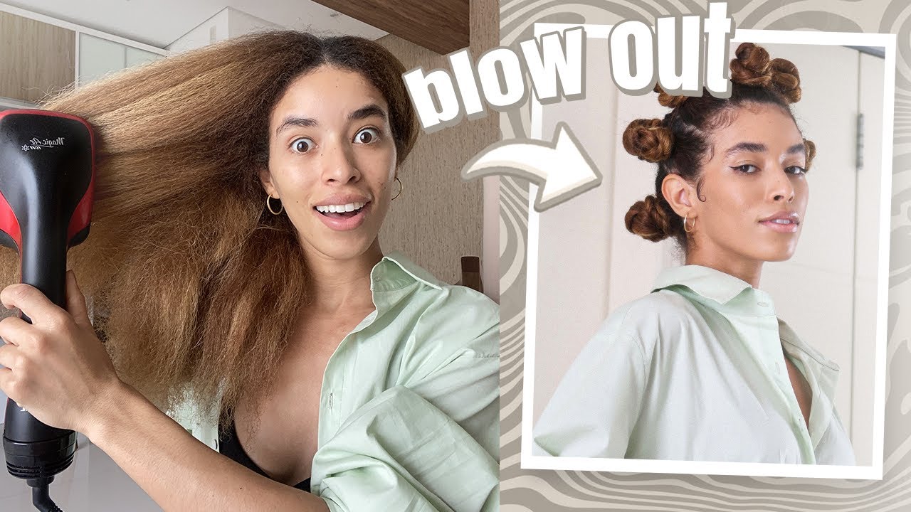 BLOW OUT NO CABELO CRESPO 4A PÓS COLORAÇÃO