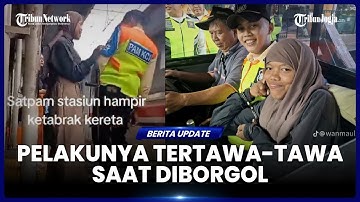 VIRAL, SEORANG PEREMPUAN DORONG SATPAM KE ARAH KRL YANG MELINTAS