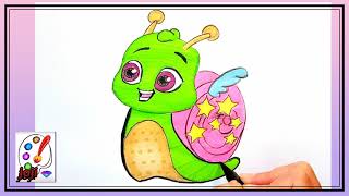 How to draw Snail Hatchimals from cartoons? Do you like drawing with joji channel?