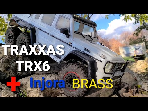 Traxxas TRX6 with 113g Injora Brass Portal Covers tested at Crawler County RC rock crawler course