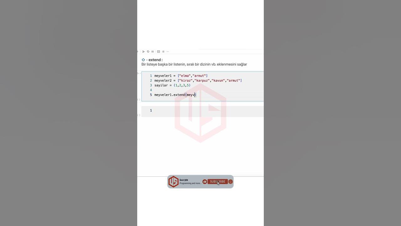 Extend python liste metotlar coding programming python youtube