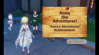 [Genshin Impact] Anna the Adventurer!  - Mondstadt Commission. 'Anna's Adventures' Achievement.