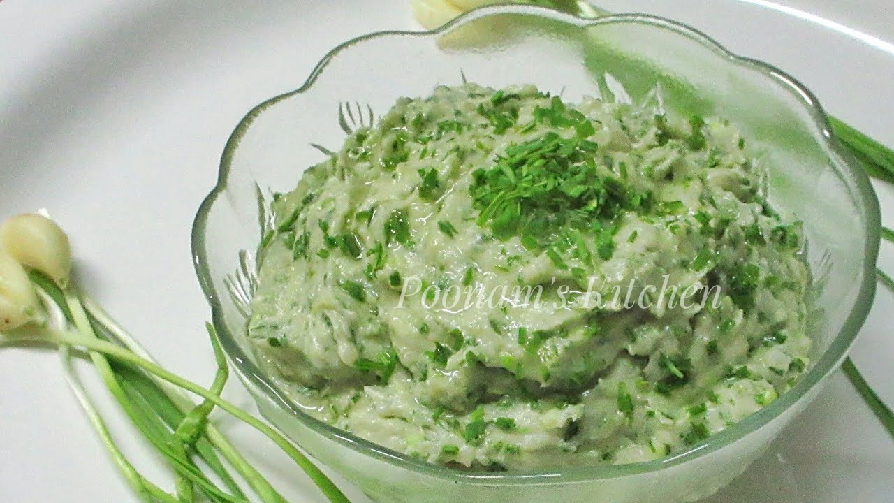 Lasun nu Kachu Recipe - Green Garlic with Mashed Potatoes Recipe