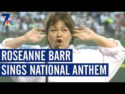 Roseanne Barr Sings National Anthem at Padres Game (1990) | NBC 7 San Diego