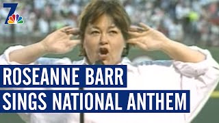 Roseanne Barr Sings National Anthem at Padres Game (1990) | NBC 7 San Diego