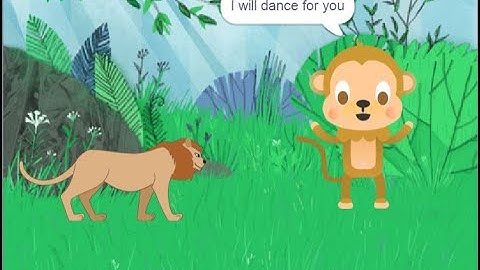 Broadcast block in Scratch | Interaction between Lion and Monkey in Scratch | Scratch Tutorial
