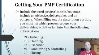 Getting your PMP -  Application and Experience Examples