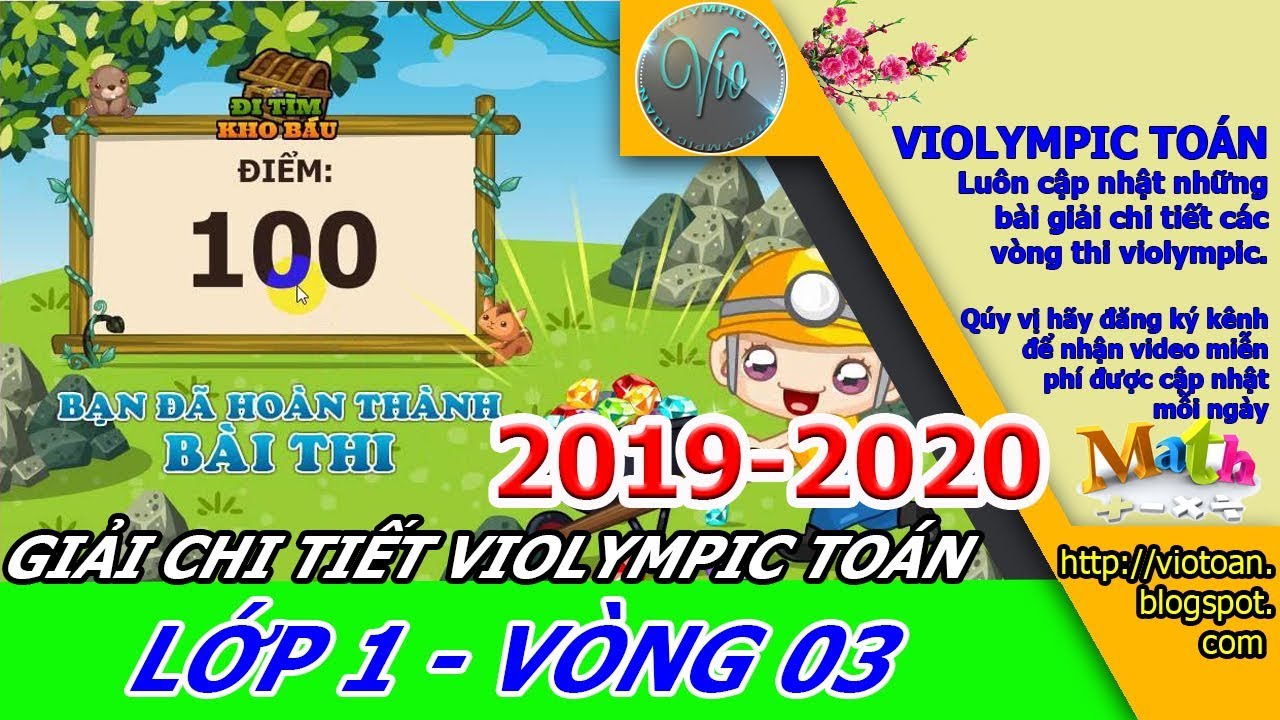 VIOLYMPIC TOÁN LỚP 1 VÒNG 3 NĂM HỌC 2019-2020 – TOÁN VIOLYMPIC