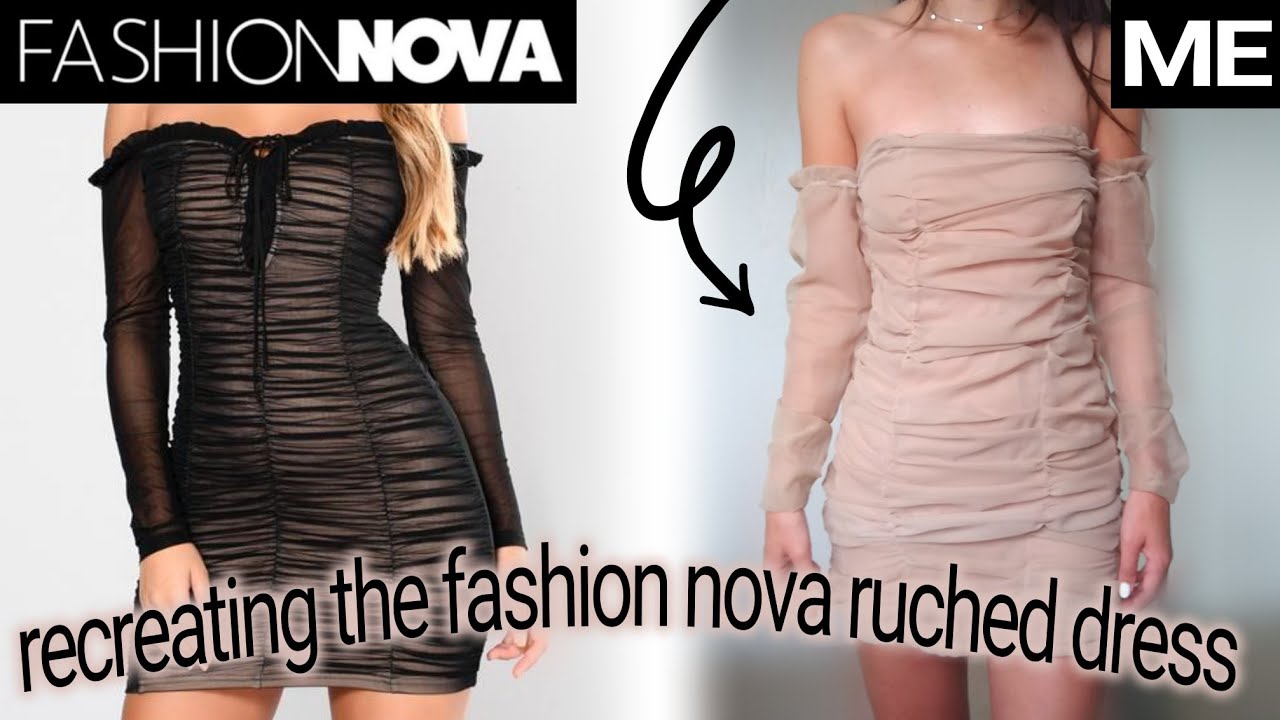 recreating the FASHIONNOVA ruched dress - DIY ruched dress