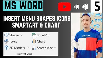 MS Word Insert Menu| how to Insert Shapes Icons 3DModels SmartArt chart & Screenshot| Ahmar ARS
