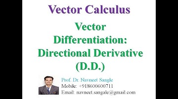 Vector Differentiation- Directional Derivative