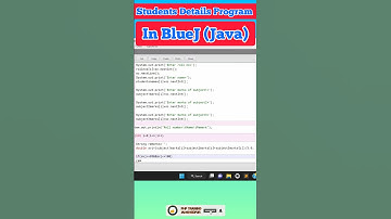 Full Code Students Details Program in BlueJ ll Java programming ll Bluej Program ll.