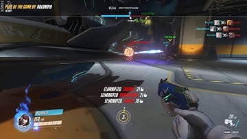 Overwatch - D.Va & Zarya combo wombo SEXTUPLE kill POTG - Gibraltar