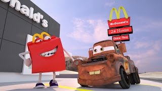 Mater Misbehaves at McDonald's ! Disney Pixar CARS TOYS MOVIES Happy Meal BURGER | Day: 1\&2