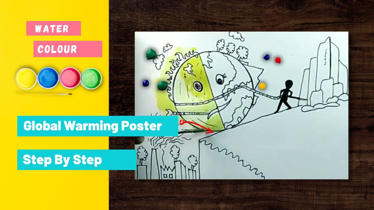 Drawing Poster Of Global Warming Easy And Step By Step By Ritu Arts