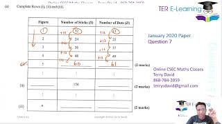 CSEC Maths - January 2020 Question 7 (Terry David)