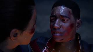 When Phin says her sorry. SPIDER-MAN MILES MORALES + End credits