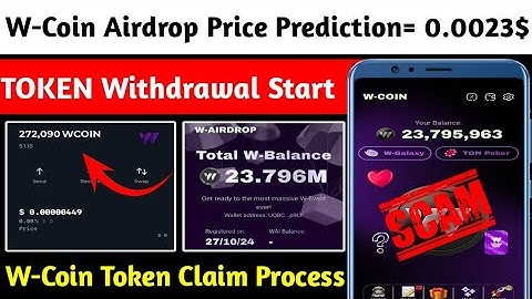 ♻️W-Coin Airdrop Token Received In Wallet| W-Coin Token Withdrawal Process |W-Coin Price Prediction