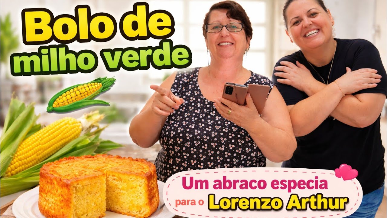 Bolo de milho verde 🌽 / Um abraço especial para o Lorenzo Arthur, bisneto da @roselyfatma6523 