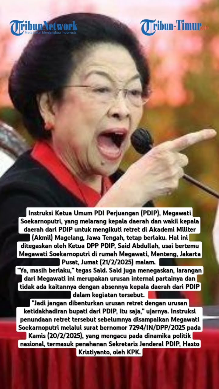 PDIP: Larangan Megawati Agar Kepala Daerah Tak Ikut Retret Masih Berlaku!