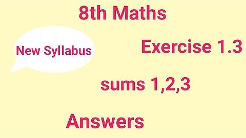 TN samacheer 8th Maths chapter 1 exercise 1.3 answers||New book