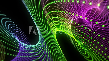 Colourful rotating abstract fractal shape in 3D space. Psychedelic art.