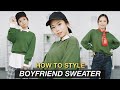 How to Style | 1 Boyfriend Sweater 11 Looks ✨